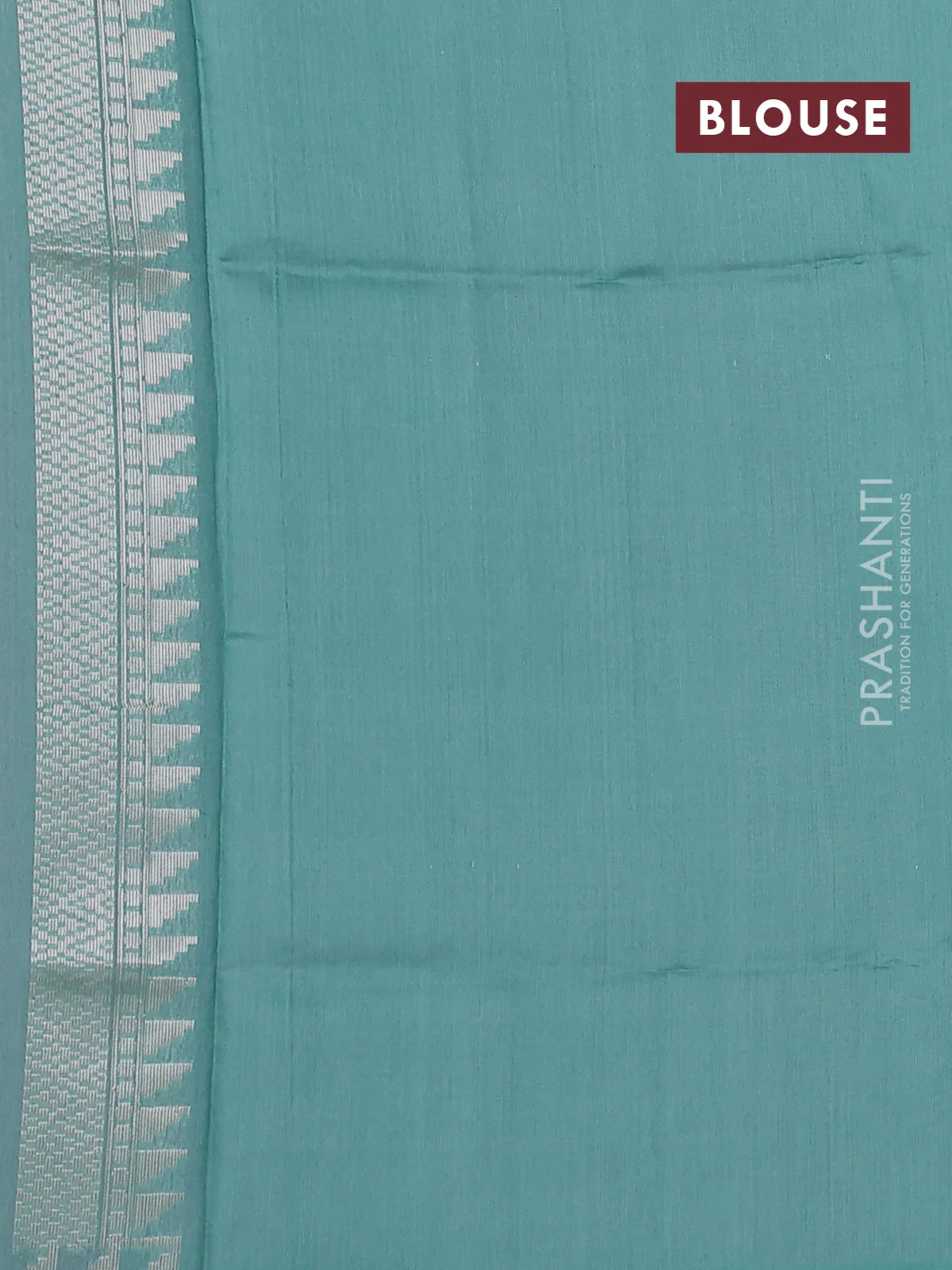 Kora jamdhani silk saree peach shade and pastel green with allover jamdhani weaves and zari woven border - Image 3