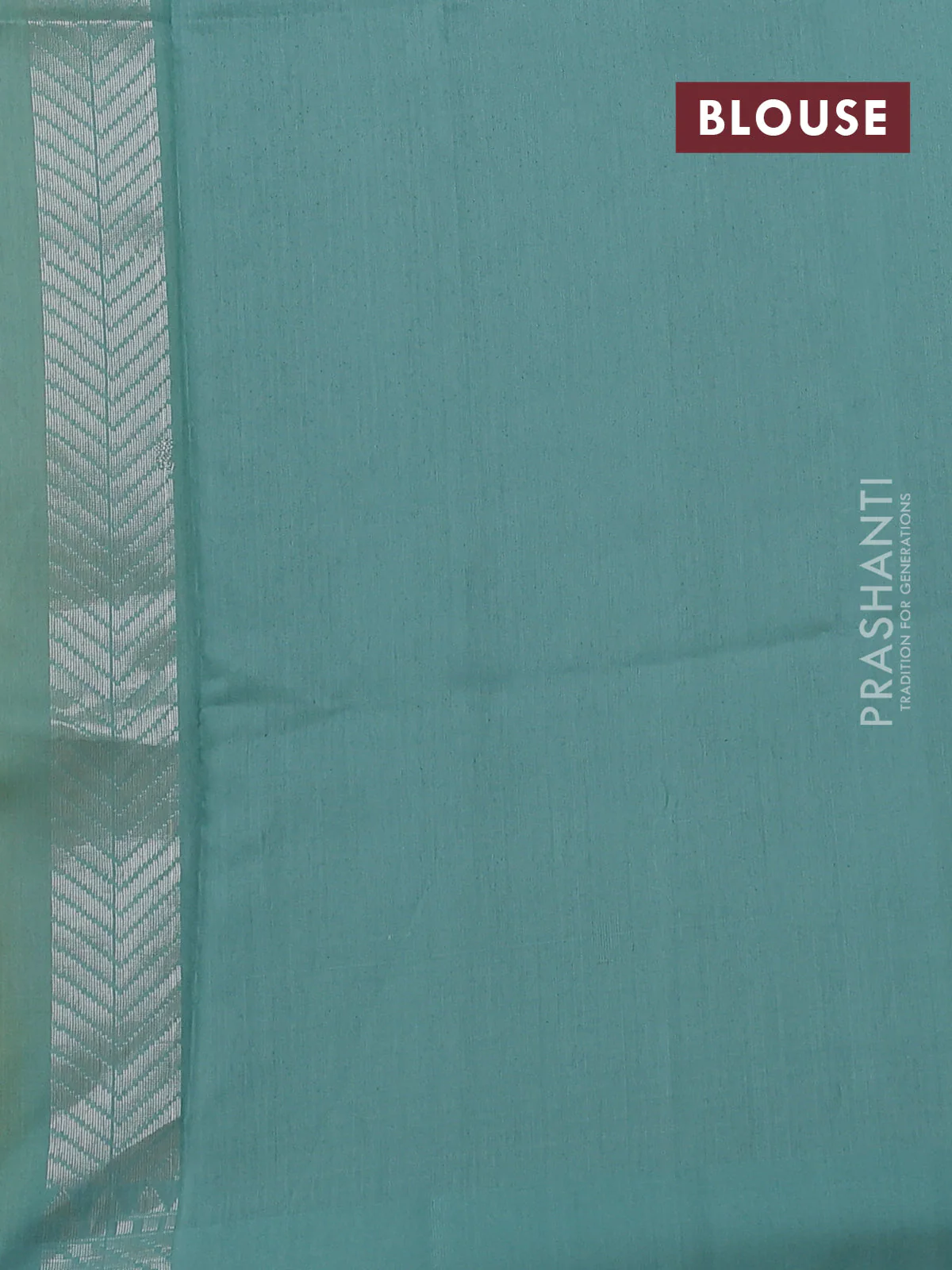 Kora jamdhani silk saree yellow and teal green with allover jamdhani weaves and zari woven border - Image 3