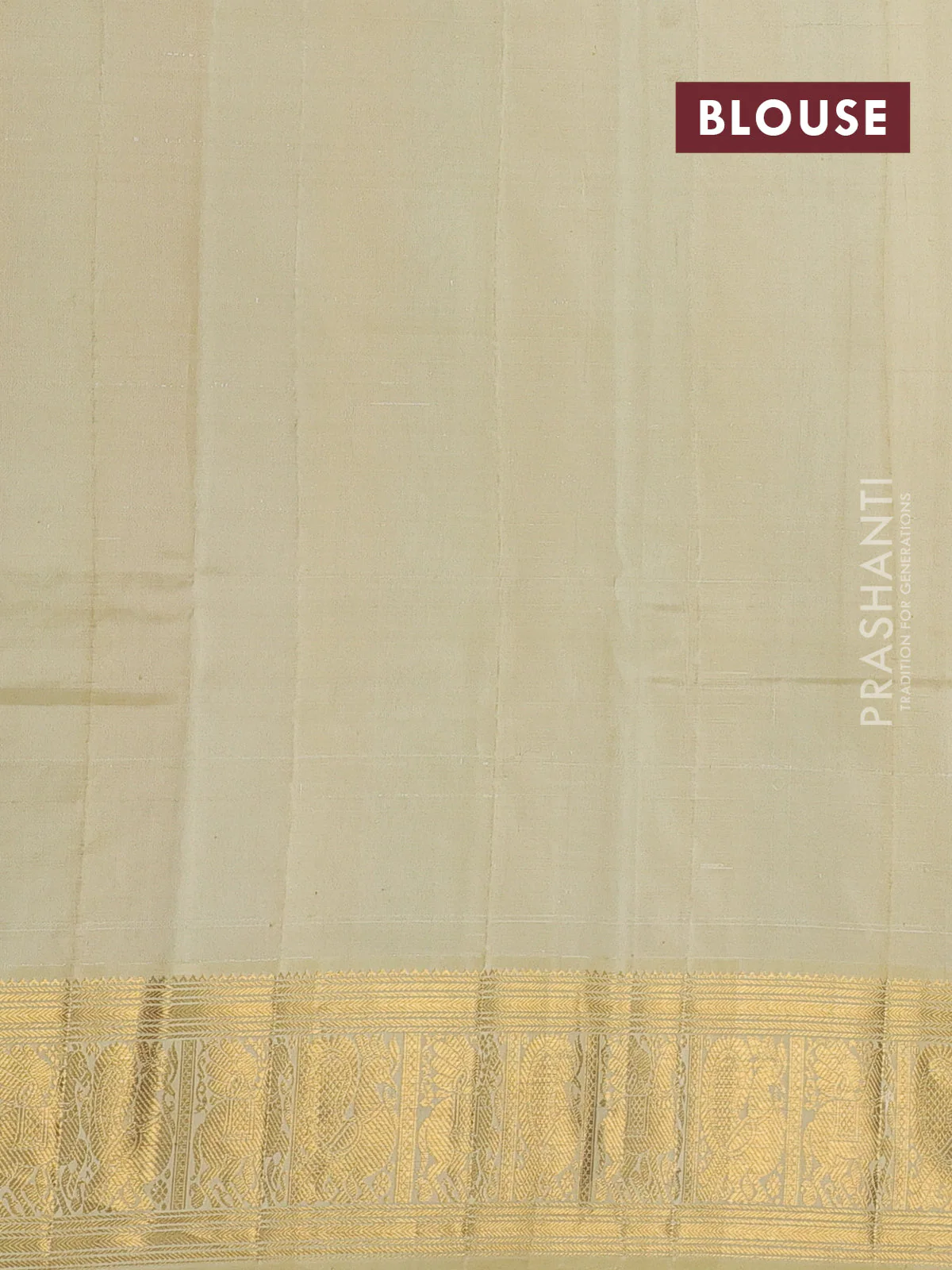 Kora kanchipuram silk saree lavender and cream with allover zari checks & buttas and zari woven korvai border - Image 4
