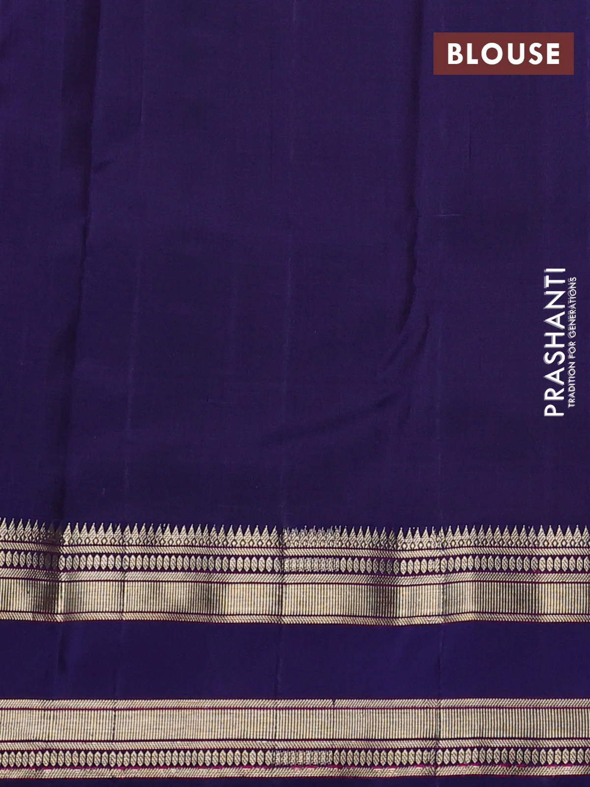Kora kanchipuram silk saree pink and dark blue with zari woven buttas and rettapet zari woven border - Image 5