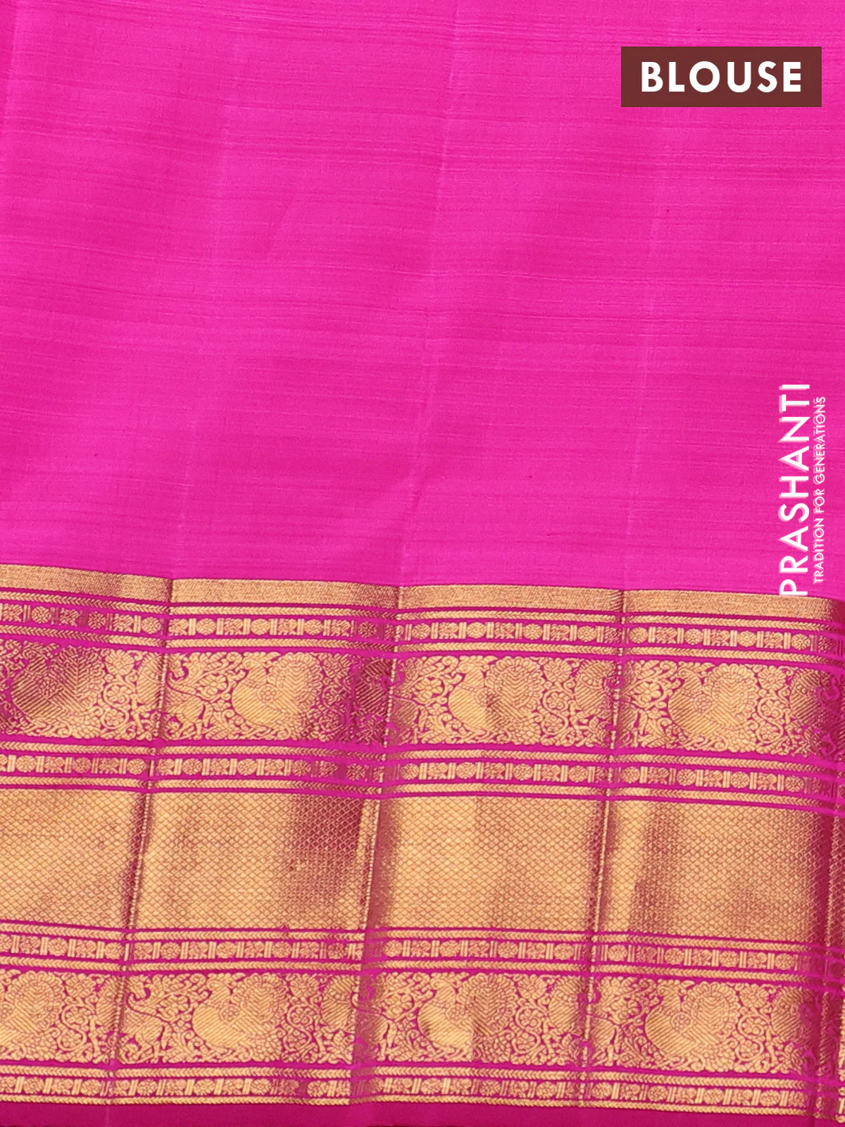 Kora kanchipuram silk saree pinkish orange and pink with silver & gold zari woven buttas and long rich zari woven border - Image 4