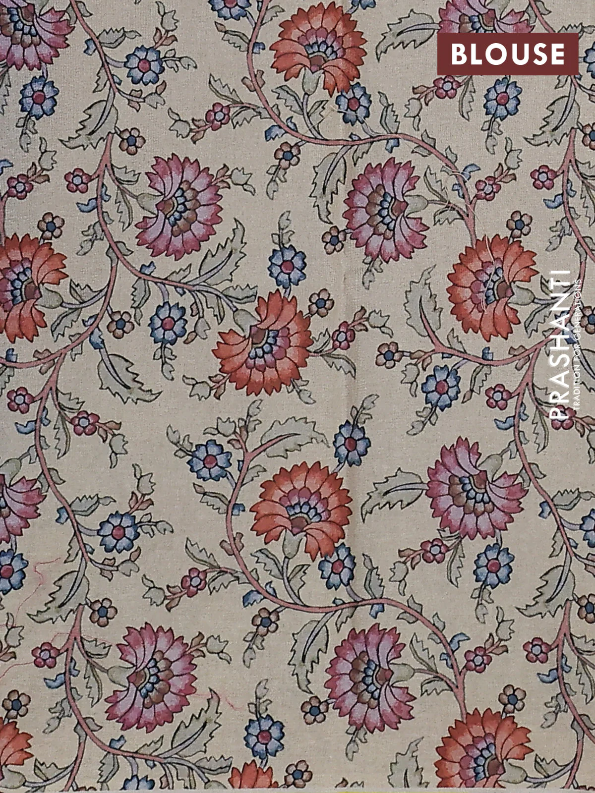 Kota saree dual shade of bluish green with kalamkari applique work - Image 3