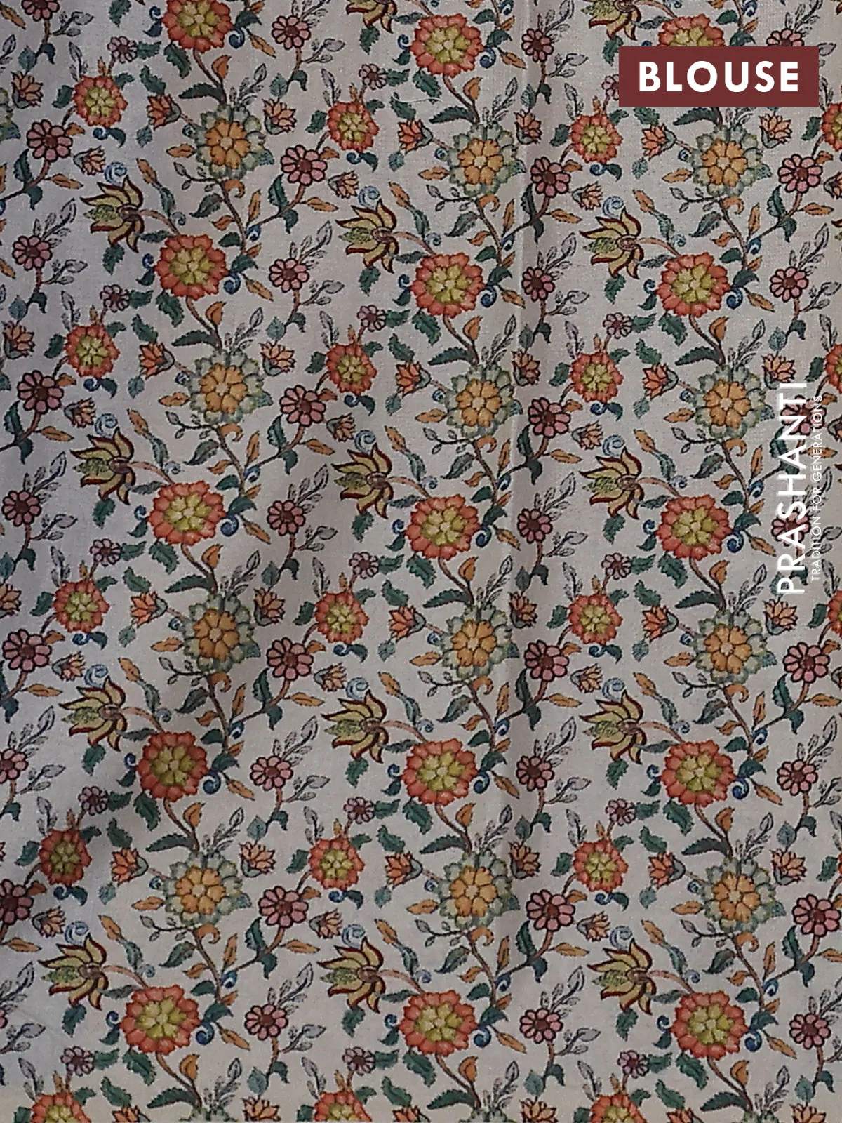 Kota saree dual shade of bluish green with kalamkari applique work - Image 3
