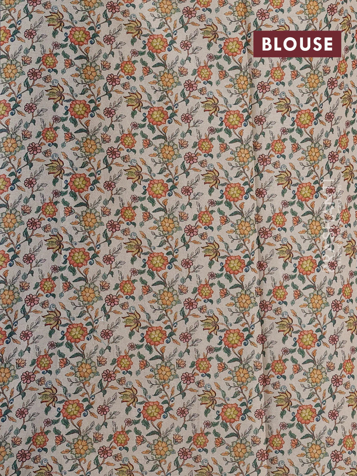 Kota saree dual shade of bluish green with kalamkari applique work - Image 3