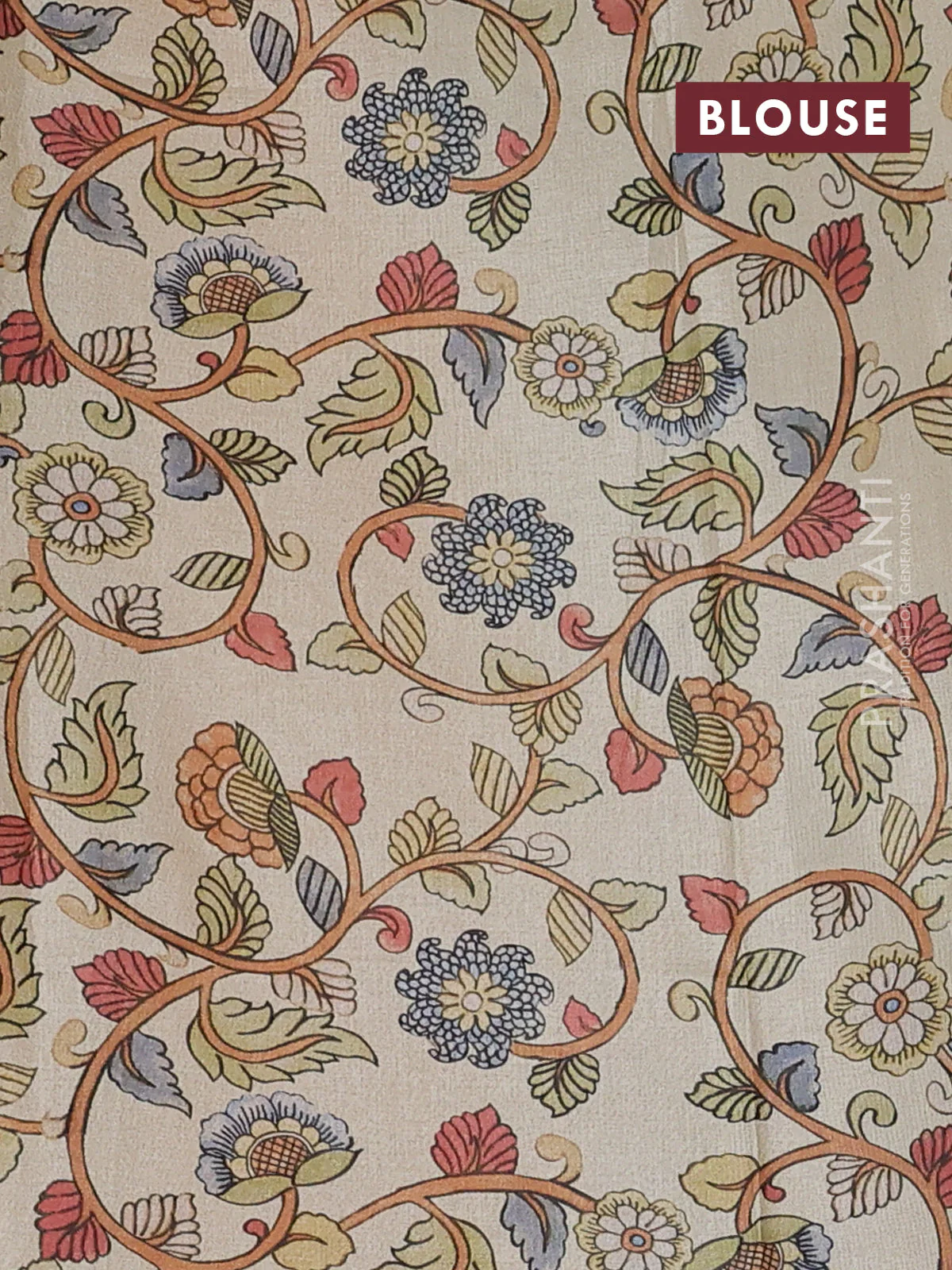 Kota saree mustard yellow with kalamkari applique work - Image 3