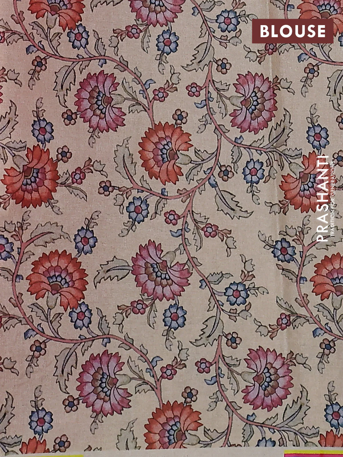 Kota saree pink with kalamkari applique work - Image 3