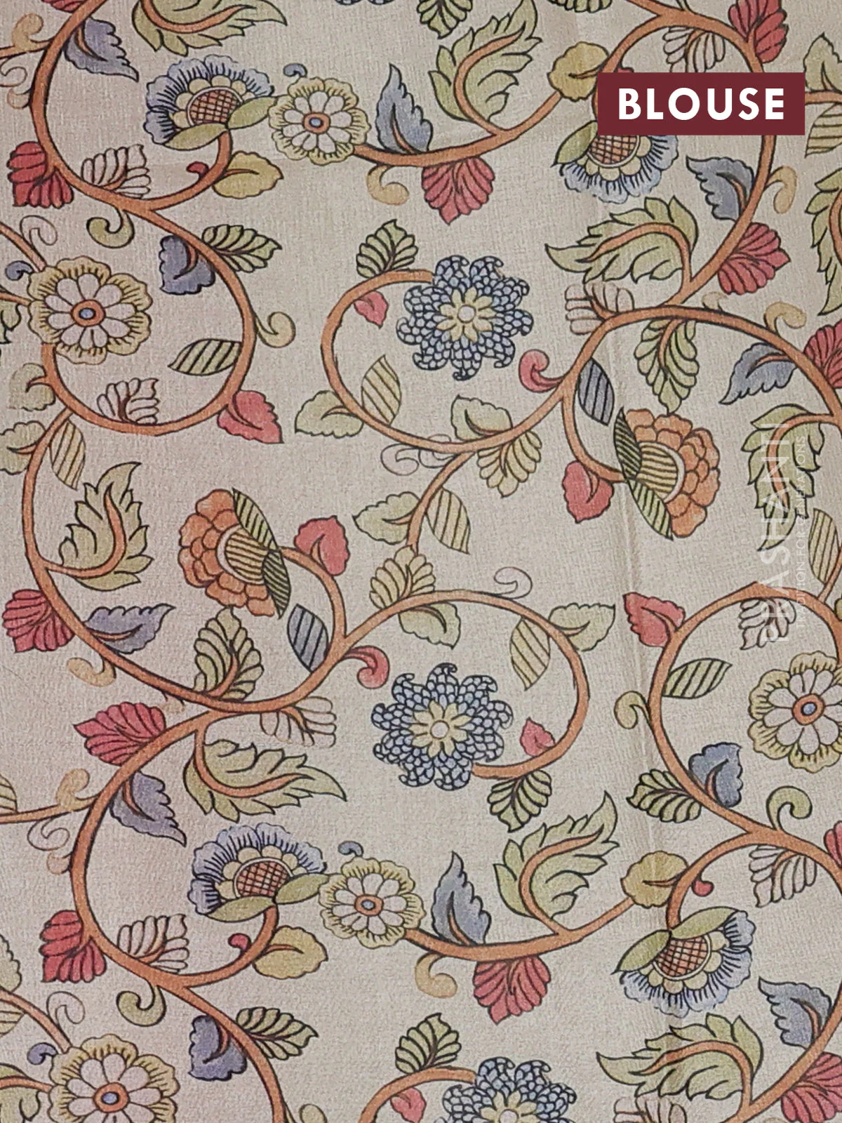 Kota saree pink with kalamkari applique work - Image 3
