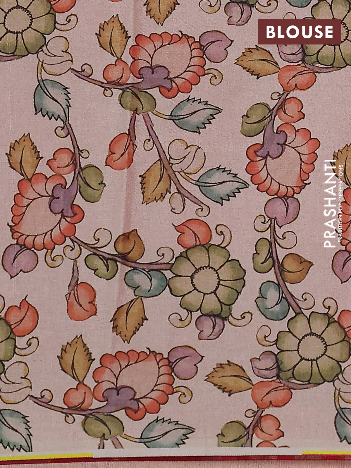 Kota saree pink with kalamkari applique work - Image 3