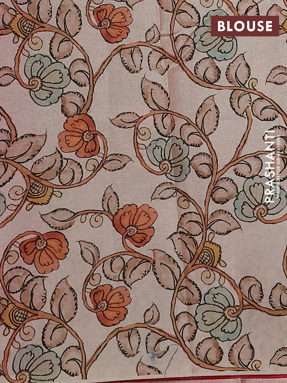 Kota saree pink with kalamkari applique work - Image 3