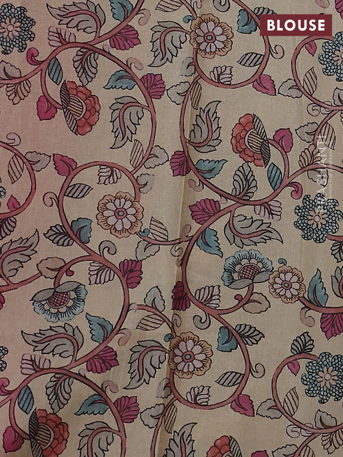 Kota saree pink with kalamkari applique work - Image 3