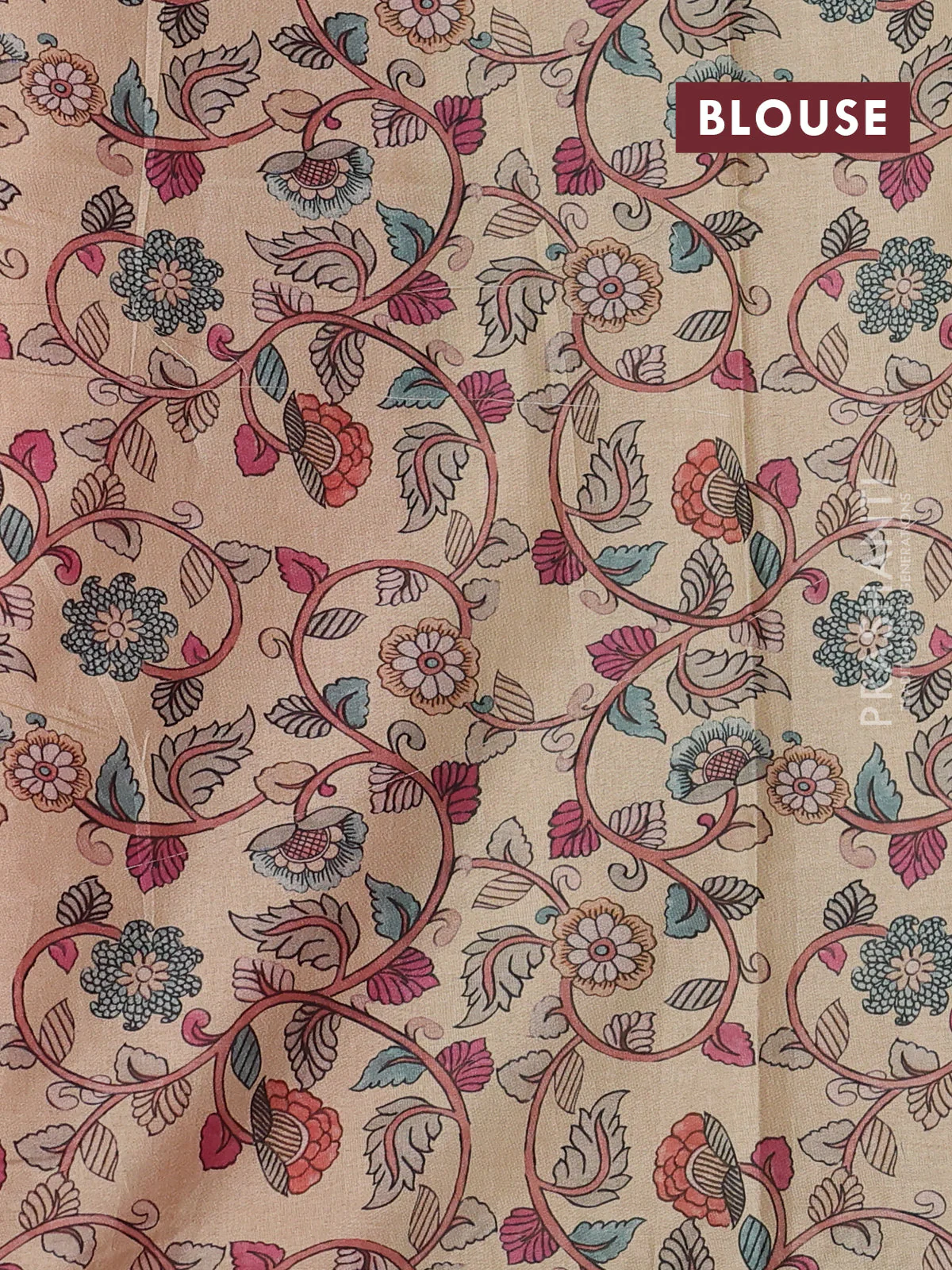 Kota saree red with kalamkari applique work - Image 3