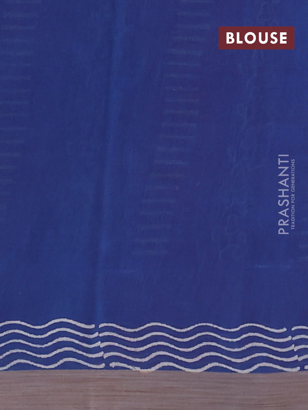 Kota silk cotton saree dark pink and blue with allover block prints and simple border - Image 3