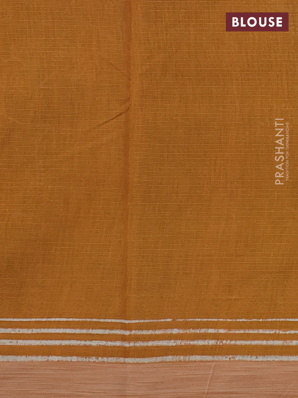 Kota silk cotton saree light green and dark mustard with allover block prints and simple border - Image 3