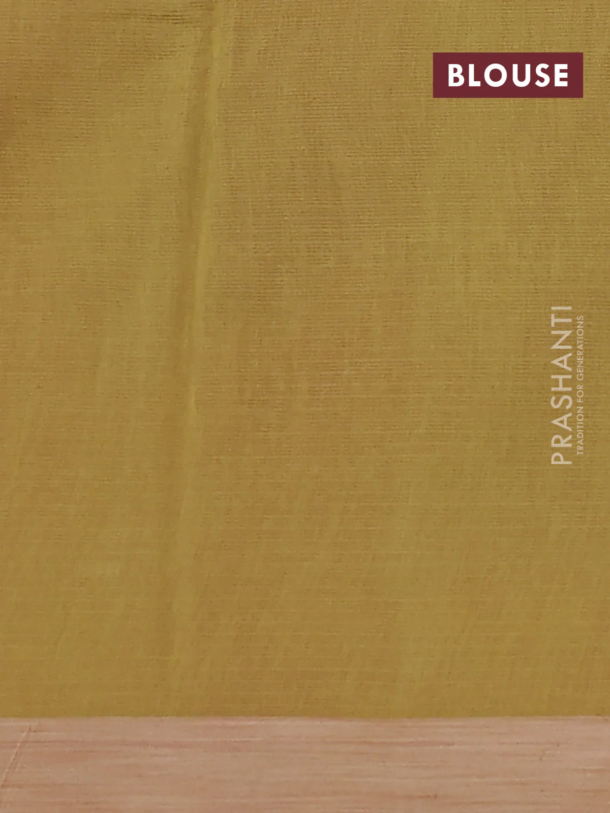 Kota silk cotton saree light pink and mustard yellow with butta block prints and bandhani printed border - Image 3