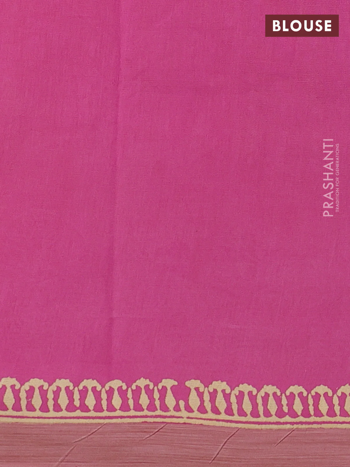 Kota silk cotton saree mango yellow and light pink with allover block prints and simple border - Image 3