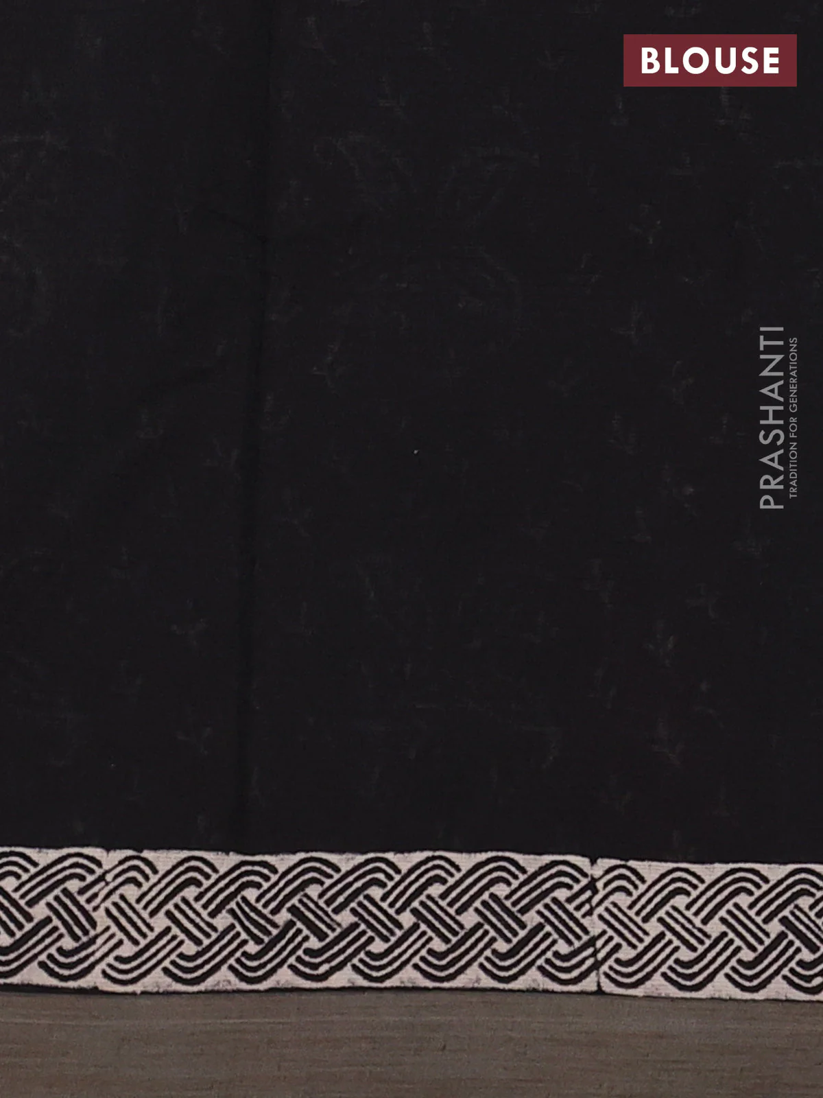 Kota silk cotton saree maroon and black with allover block prints and simple border - Image 3
