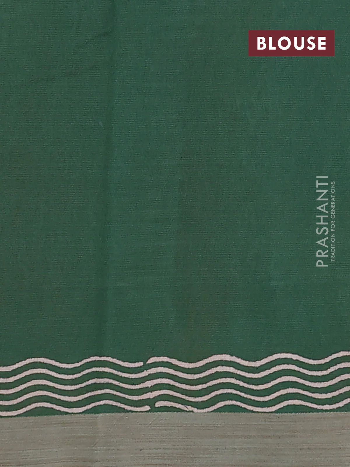 Kota silk cotton saree mustard yellow and green with allover block prints and simple border - Image 3