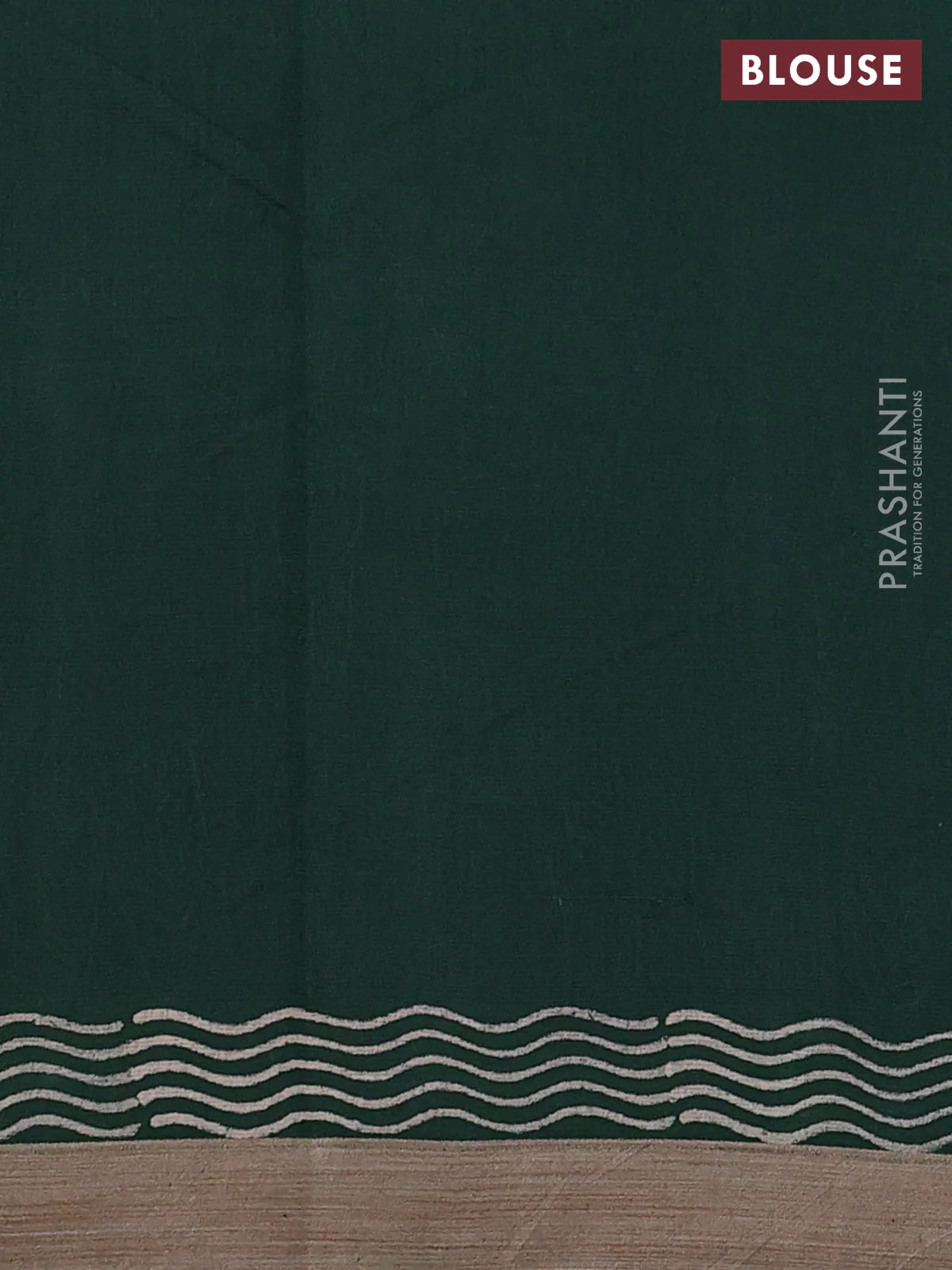 Kota silk cotton saree navy blue and bottle green with allover block prints and simple border - Image 3