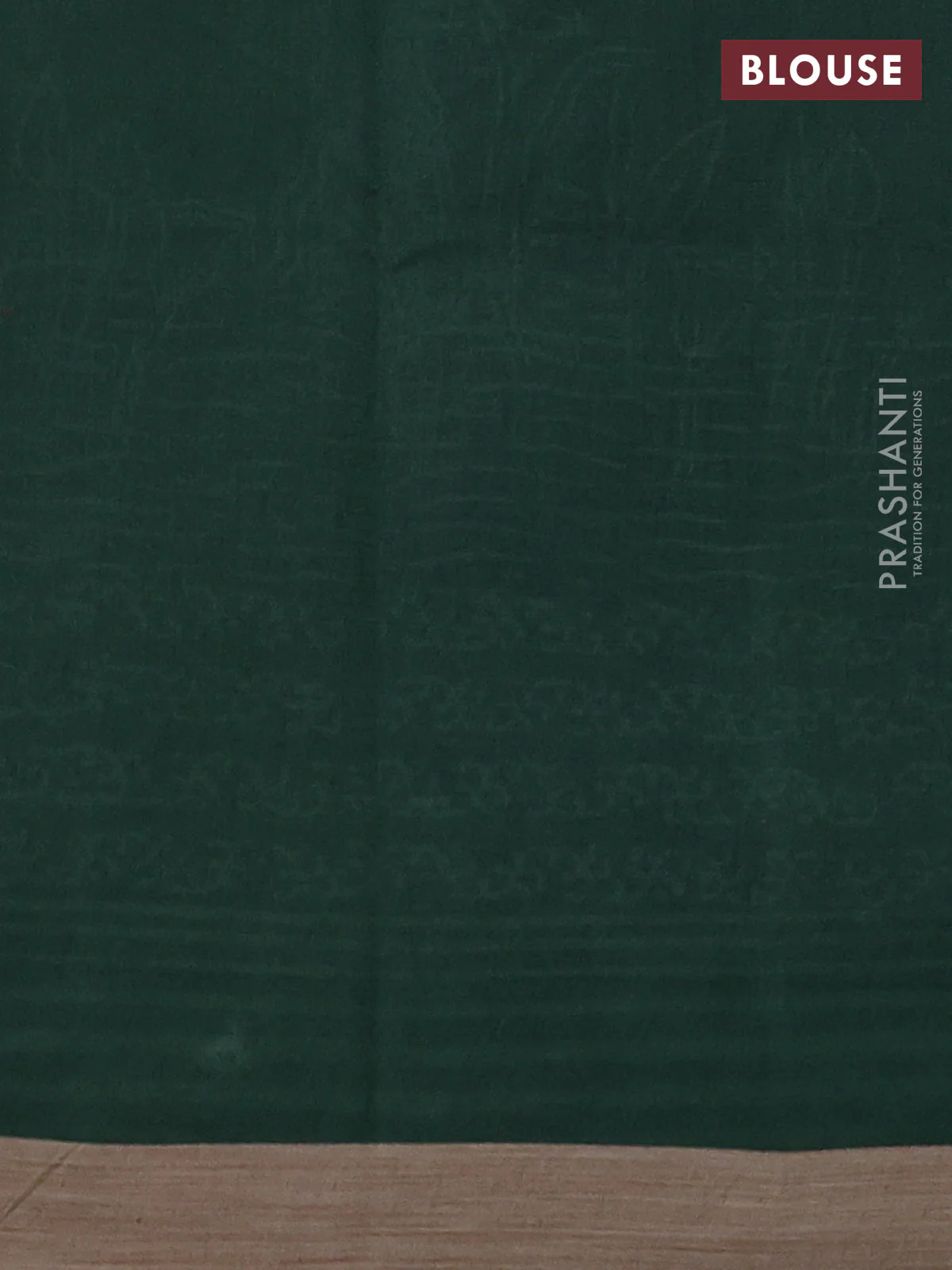 Kota silk cotton saree navy blue and bottle green with allover block prints and simple border - Image 3