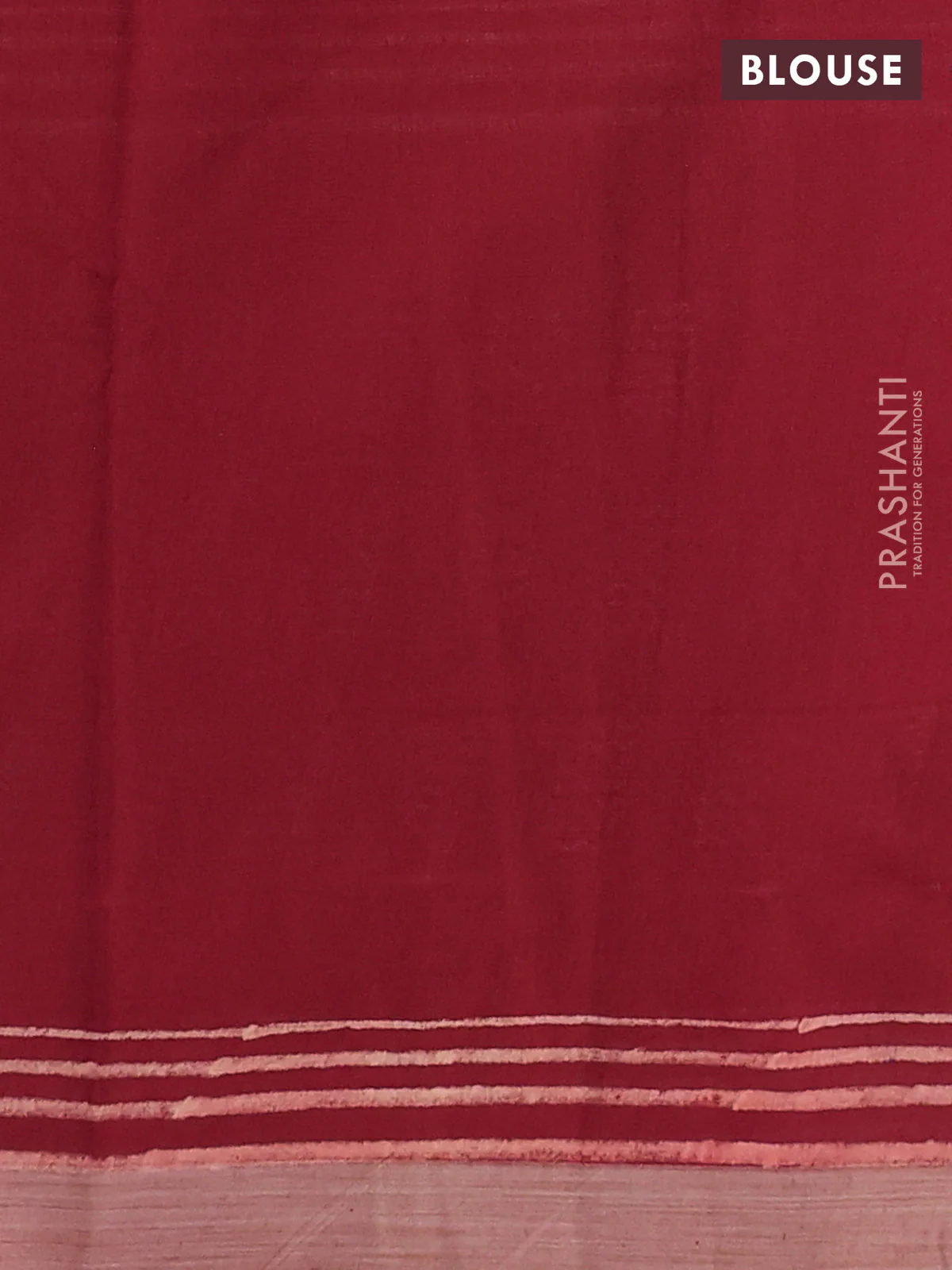 Kota silk cotton saree orange and red with allover block prints and simple border - Image 3