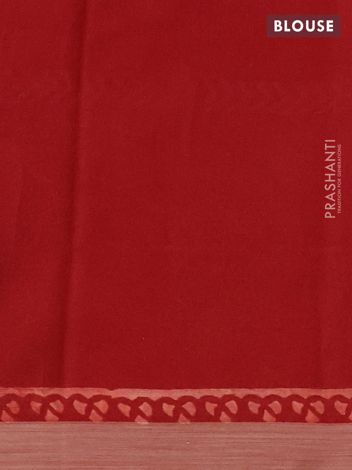 Kota silk cotton saree orange and red with butta block prints and long printed border - Image 3