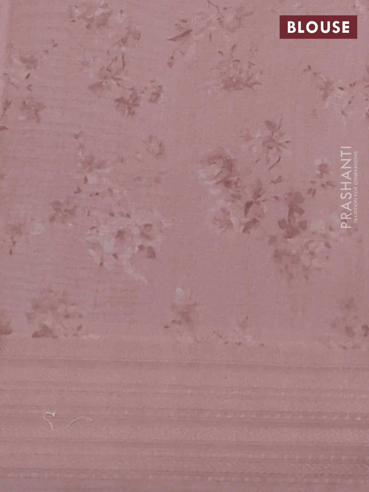 Kota silk cotton saree pastel peach with floral digital prints and thread woven border - Image 3