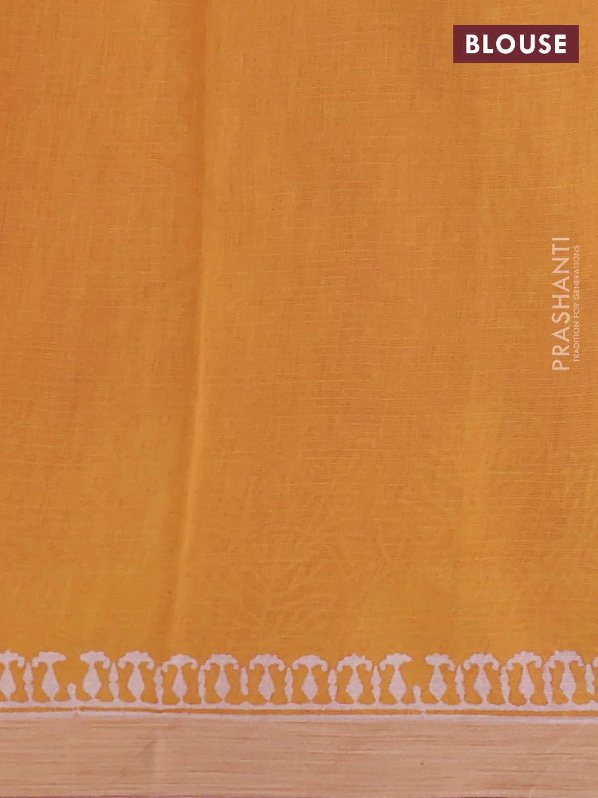Kota silk cotton saree pink and dark mustard with allover block prints and simple border - Image 3