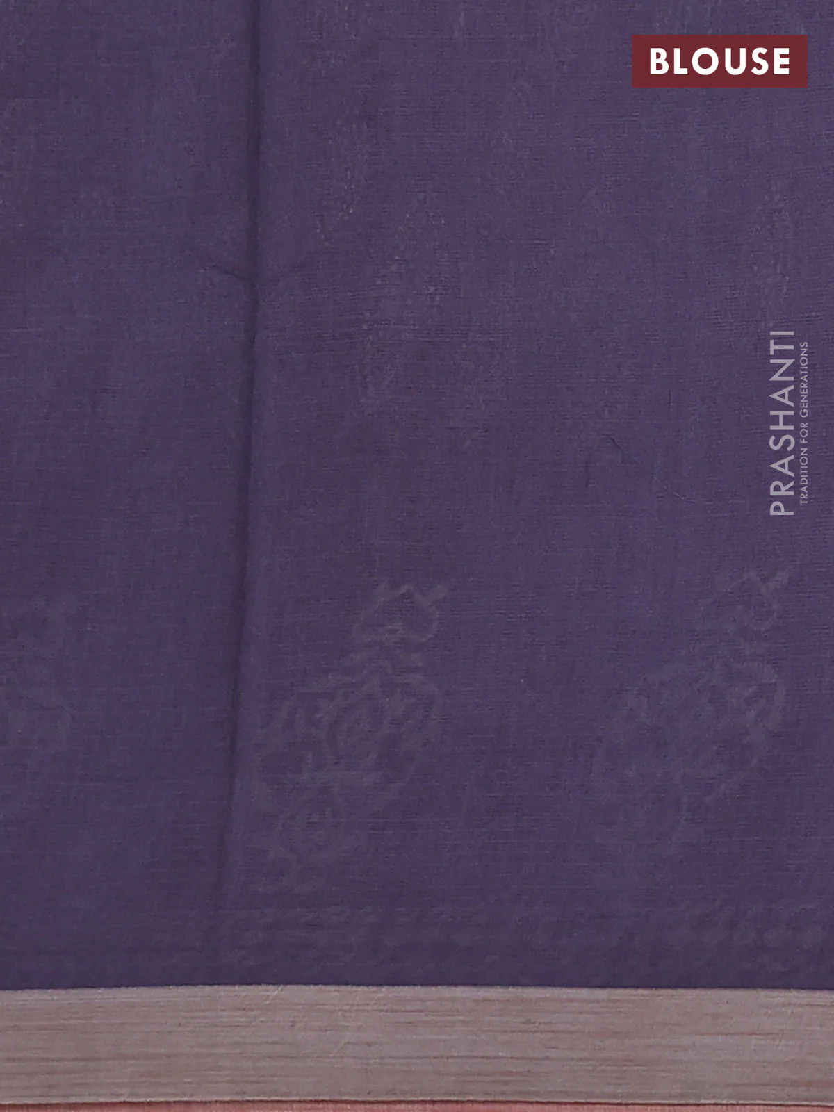 Kota silk cotton saree pink and grey with block prints and long printed border - Image 3