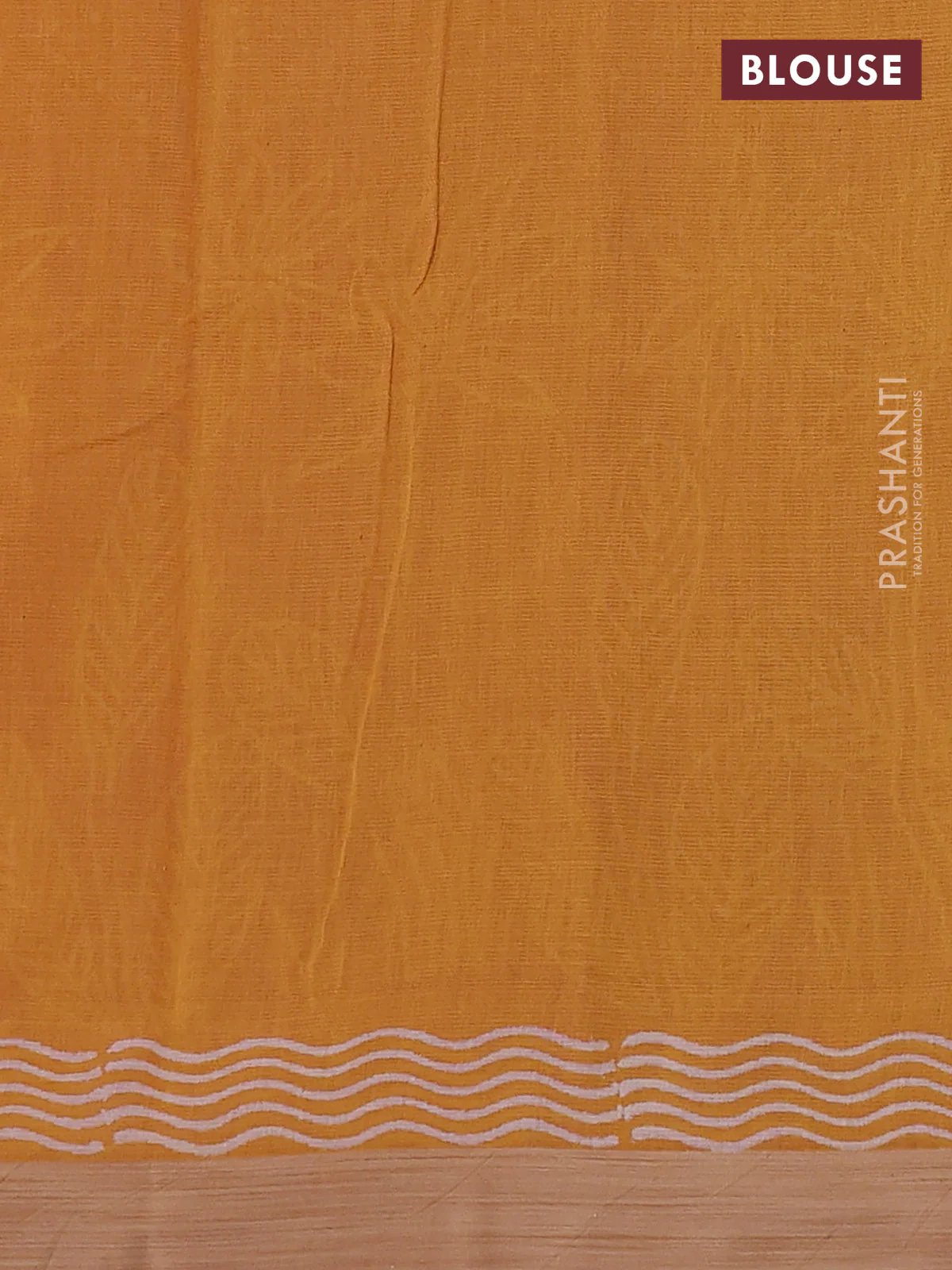 Kota silk cotton saree pink and mustard yellow with allover block prints and simple border - Image 3