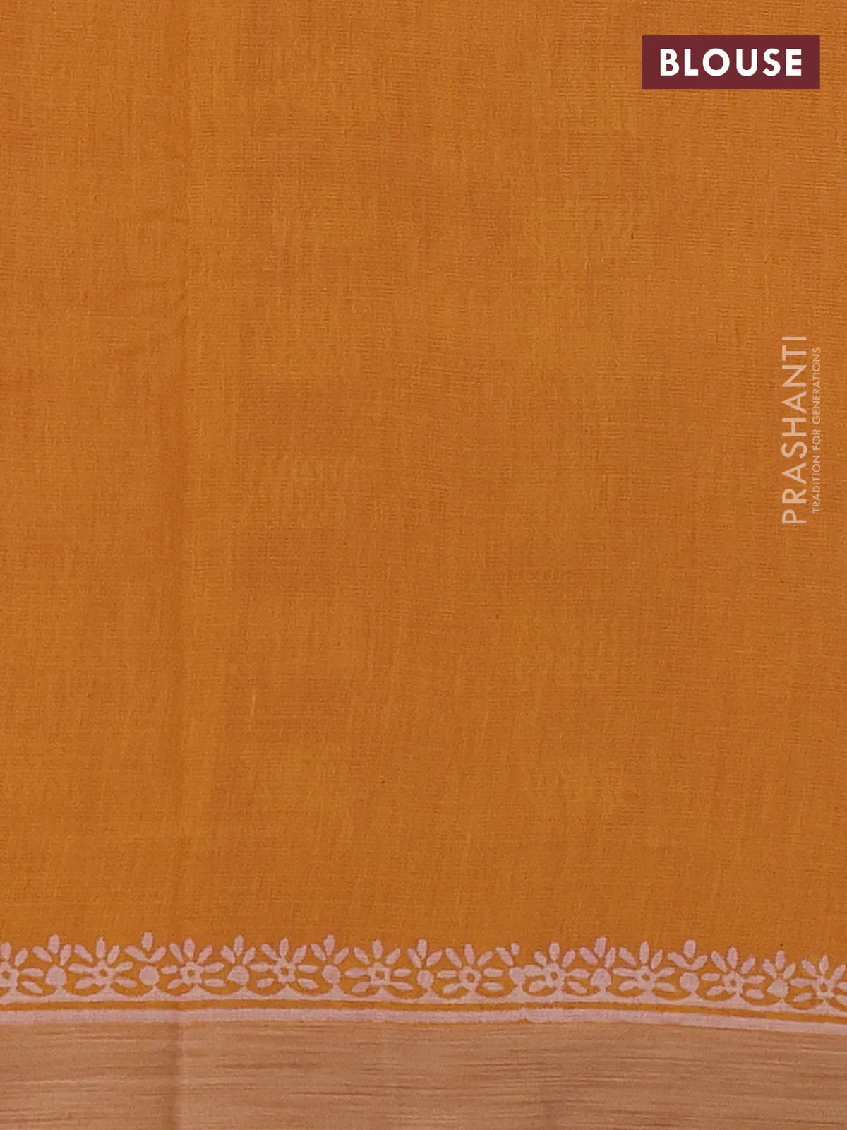 Kota silk cotton saree pink and mustard yellow with allover block prints and simple border - Image 3
