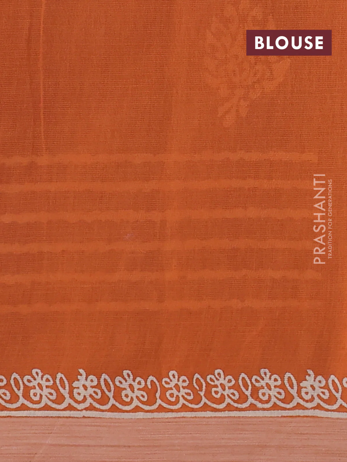 Kota silk cotton saree purple and rust shade with butta block prints and block printed border - Image 3