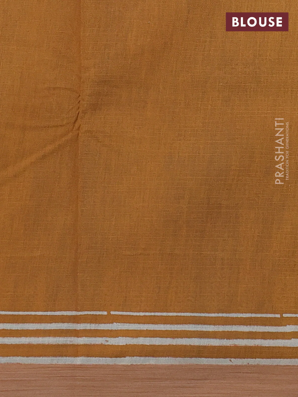 Kota silk cotton saree teal blue and dark mustard with allover block prints and simple border - Image 3