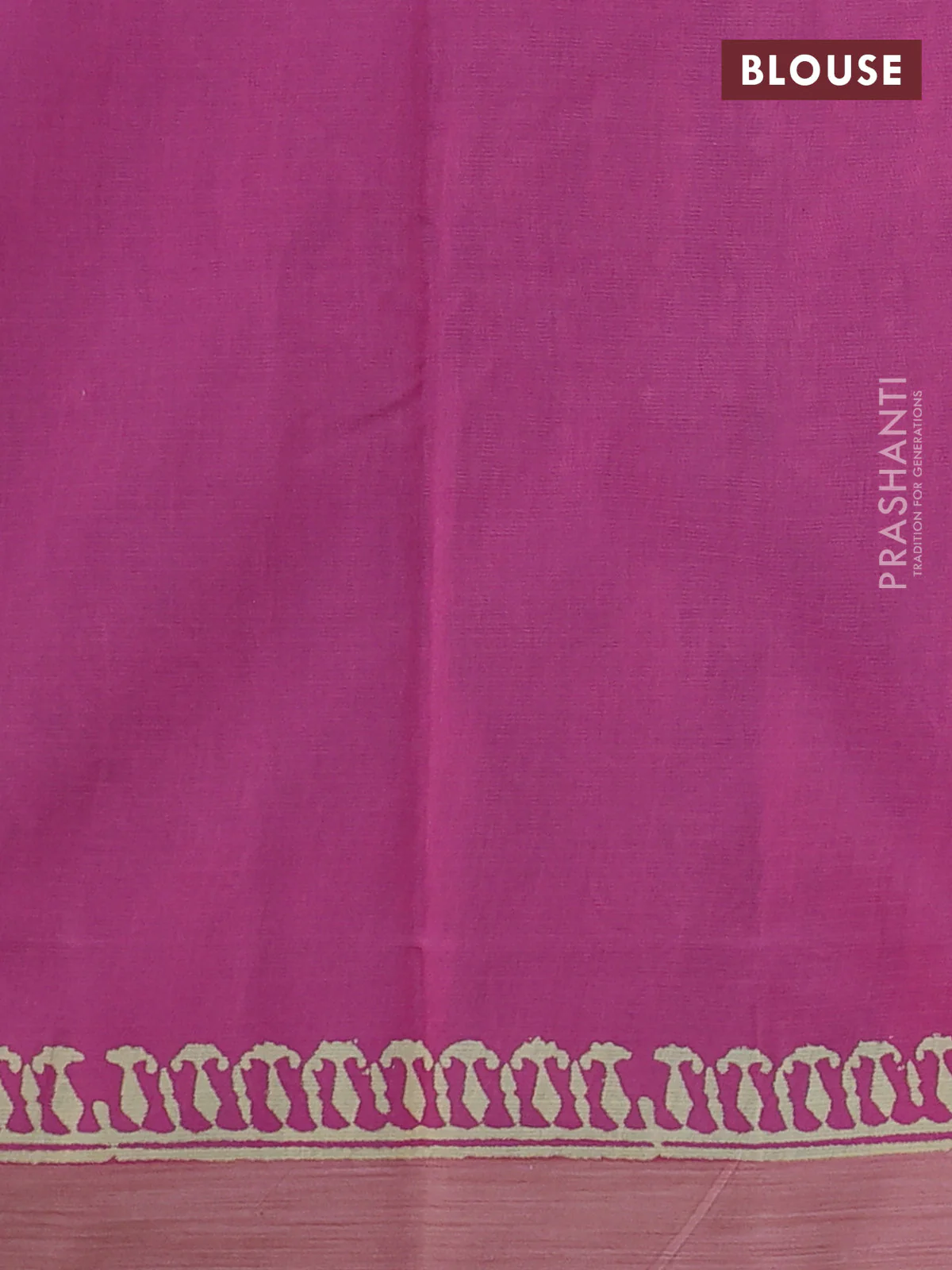 Kota silk cotton saree teal blue and light pink with allover block prints and printed border - Image 3