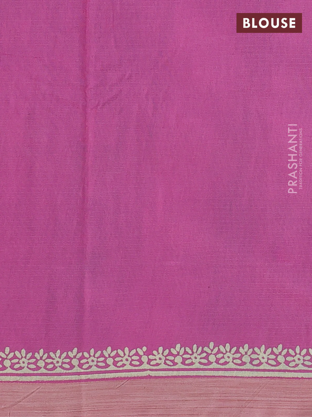 Kota silk cotton saree teal blue and pink with allover block prints and simple border - Image 3