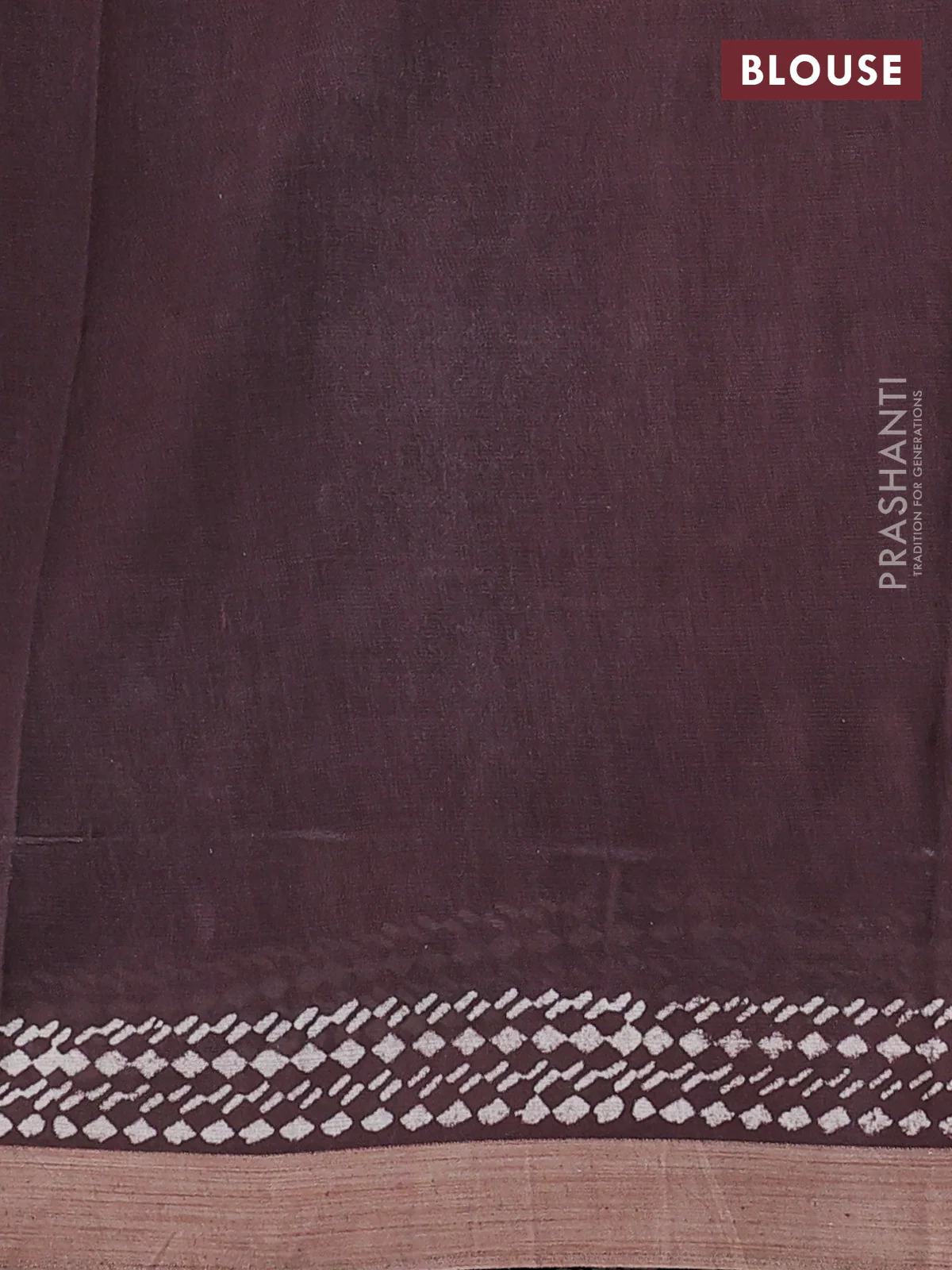 Kota silk cotton saree wine shade and coffee brown with allover block prints and simple border - Image 3