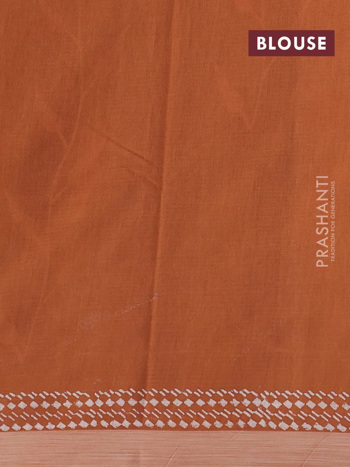 Kota silk cotton saree wine shade and rust shade with allover block prints and simple border - Image 3