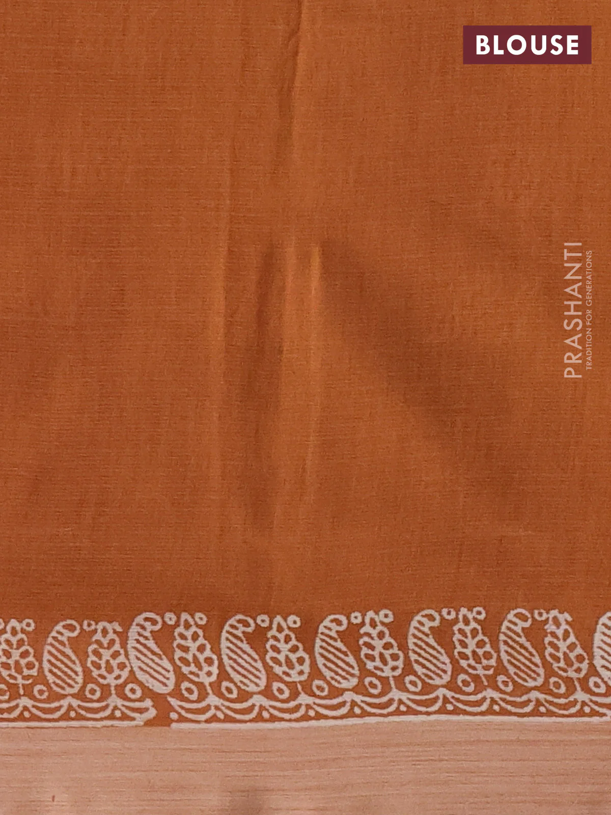 Kota silk cotton saree wine shade and rust shade with butta block prints and printed border - Image 3