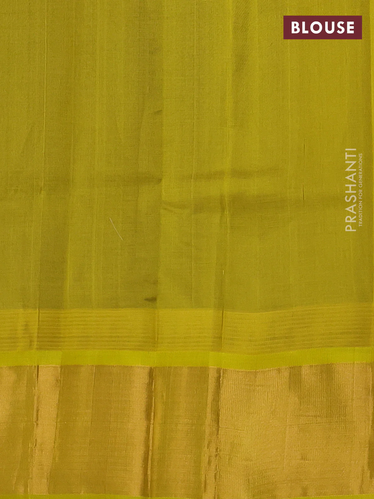 Kuppadam silk cotton saree blue and lime yellow with plain body and temple design zari woven border - Image 3