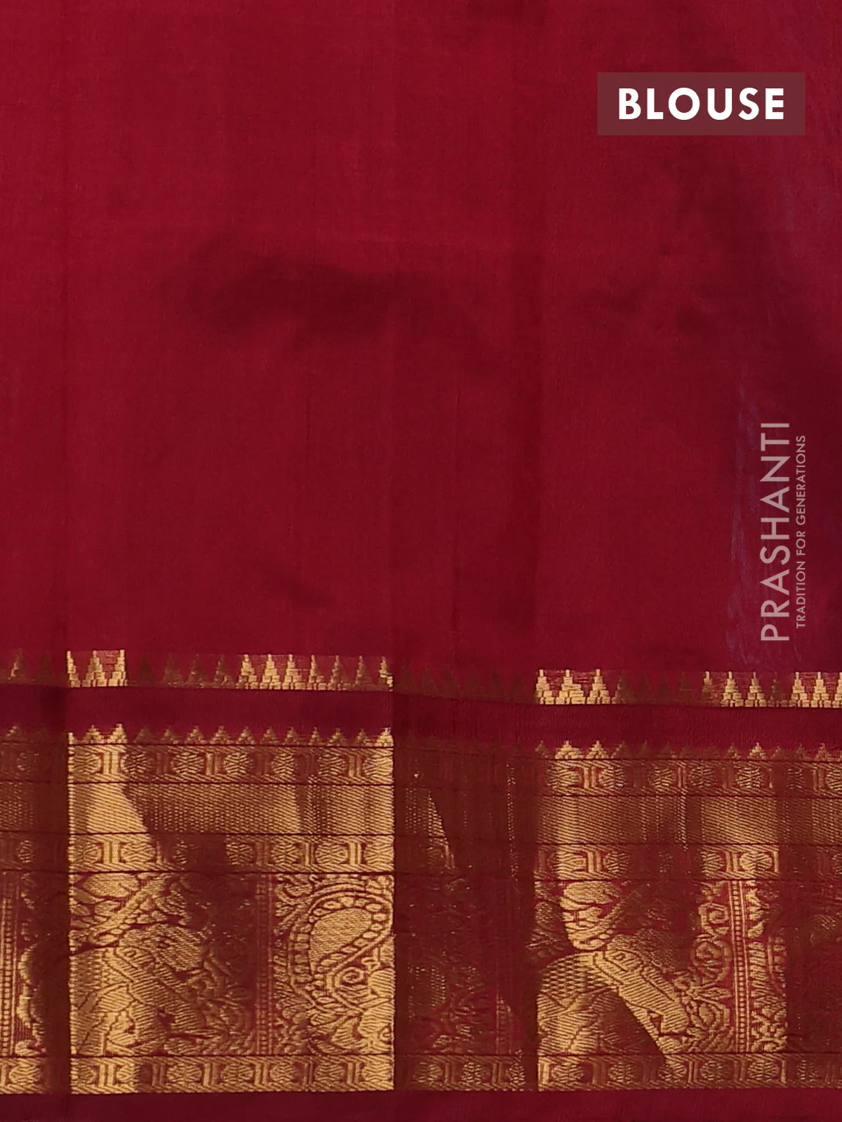 Kuppadam silk cotton saree cs blue and maroon with allover lakshadeepam weaves and temple design zari woven border - Image 3