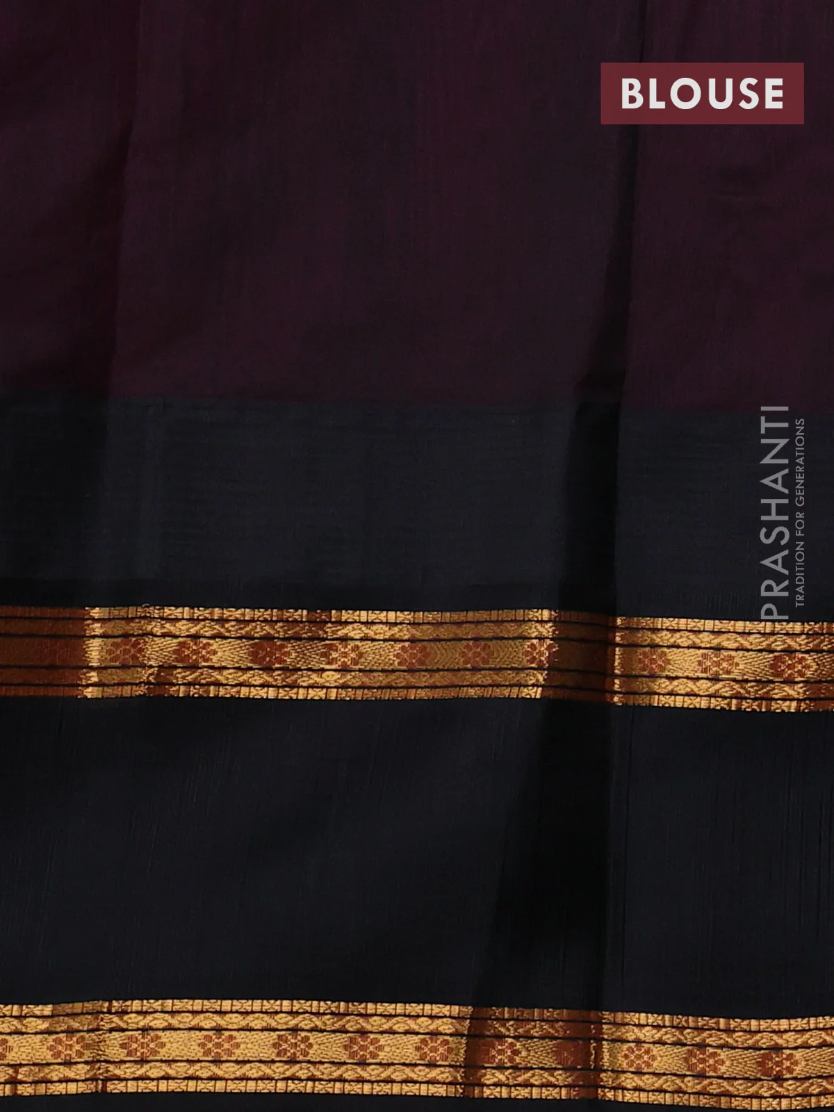 Kuppadam silk cotton saree dark magenta pink and black with allover zari woven buttas and rettapet zari woven butta border - Image 3