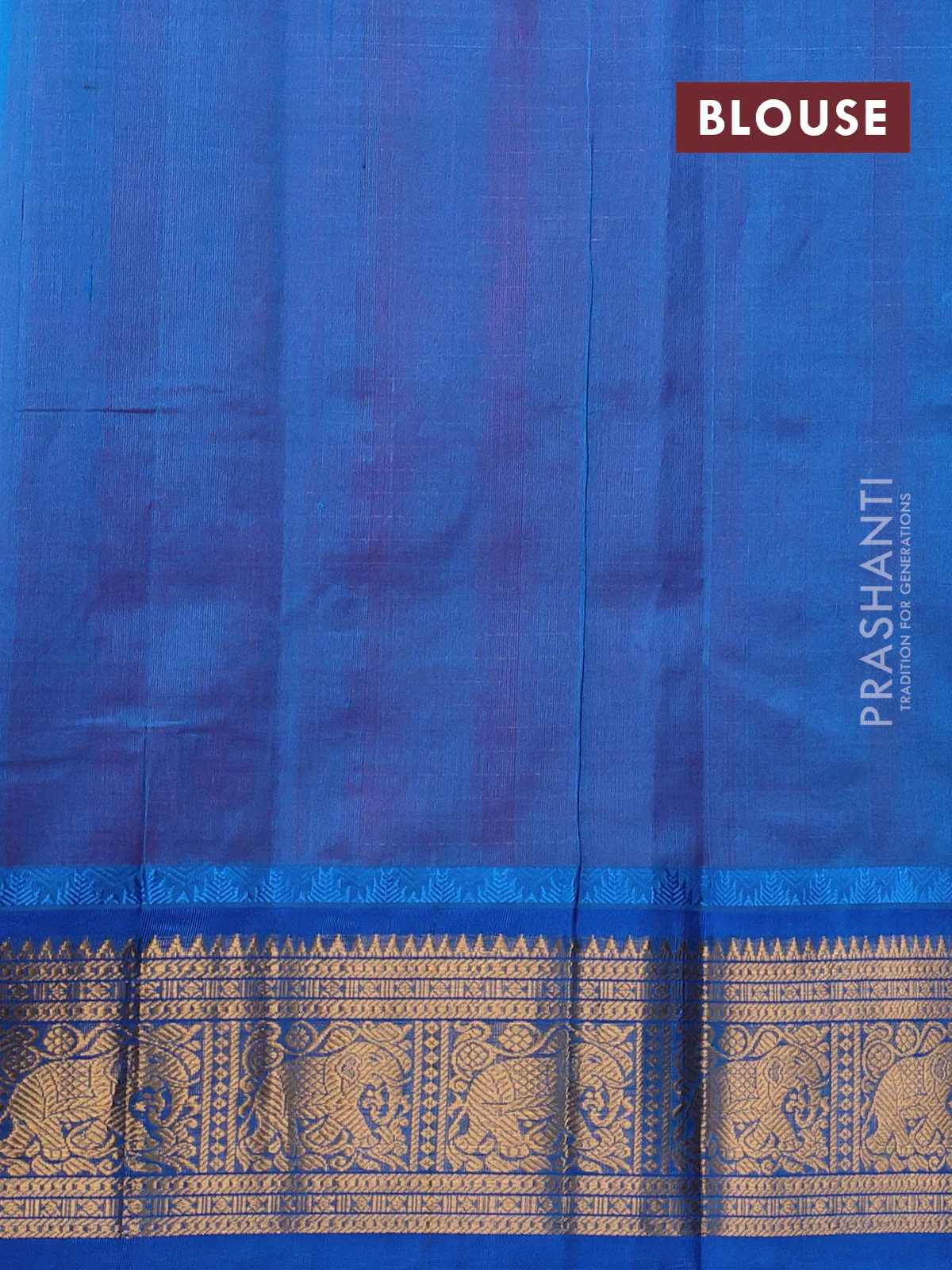Kuppadam silk cotton saree dual shade of pink and cs blue with allover lakshadeepam weaves and temple design zari woven border - Image 3