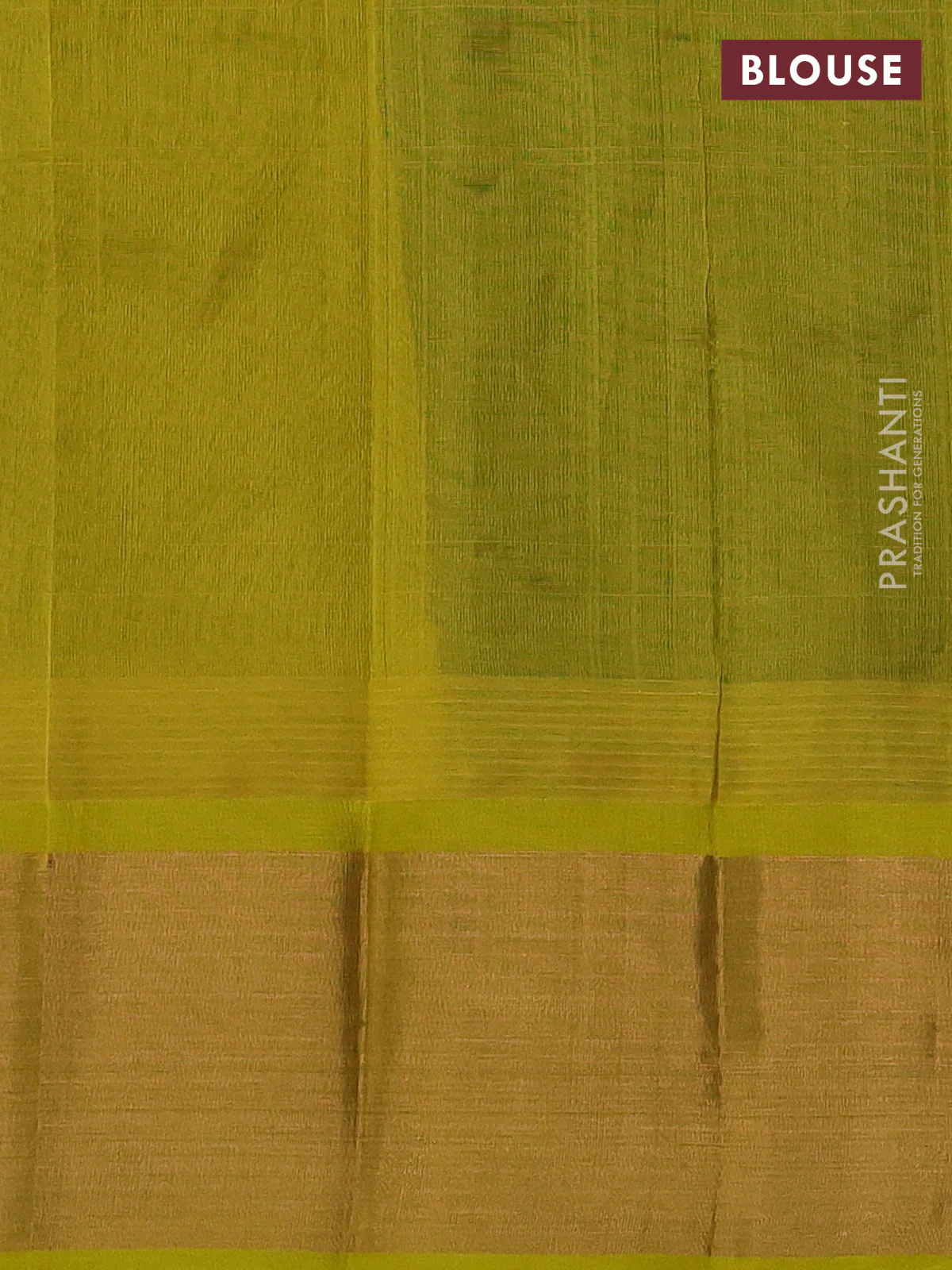 Kuppadam silk cotton saree green and lime yellow with plain body and temple design zari woven border - Image 3