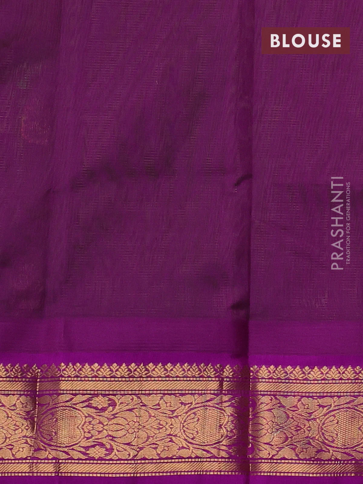 Kuppadam silk cotton saree light green and purple with allover vairosi pattern & buttas and temple design zari woven border - Image 3