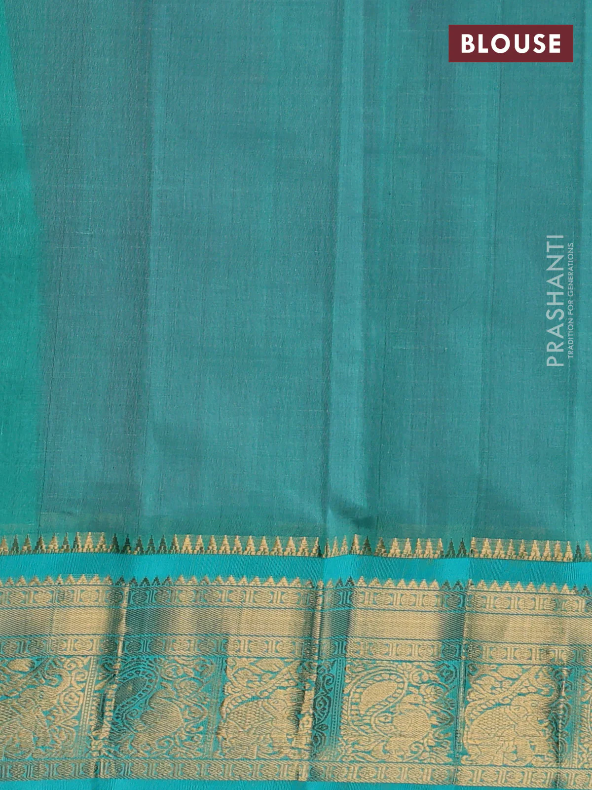 Kuppadam silk cotton saree light pink and teal green with allover laksha deepam weaves and zari woven border - Image 3