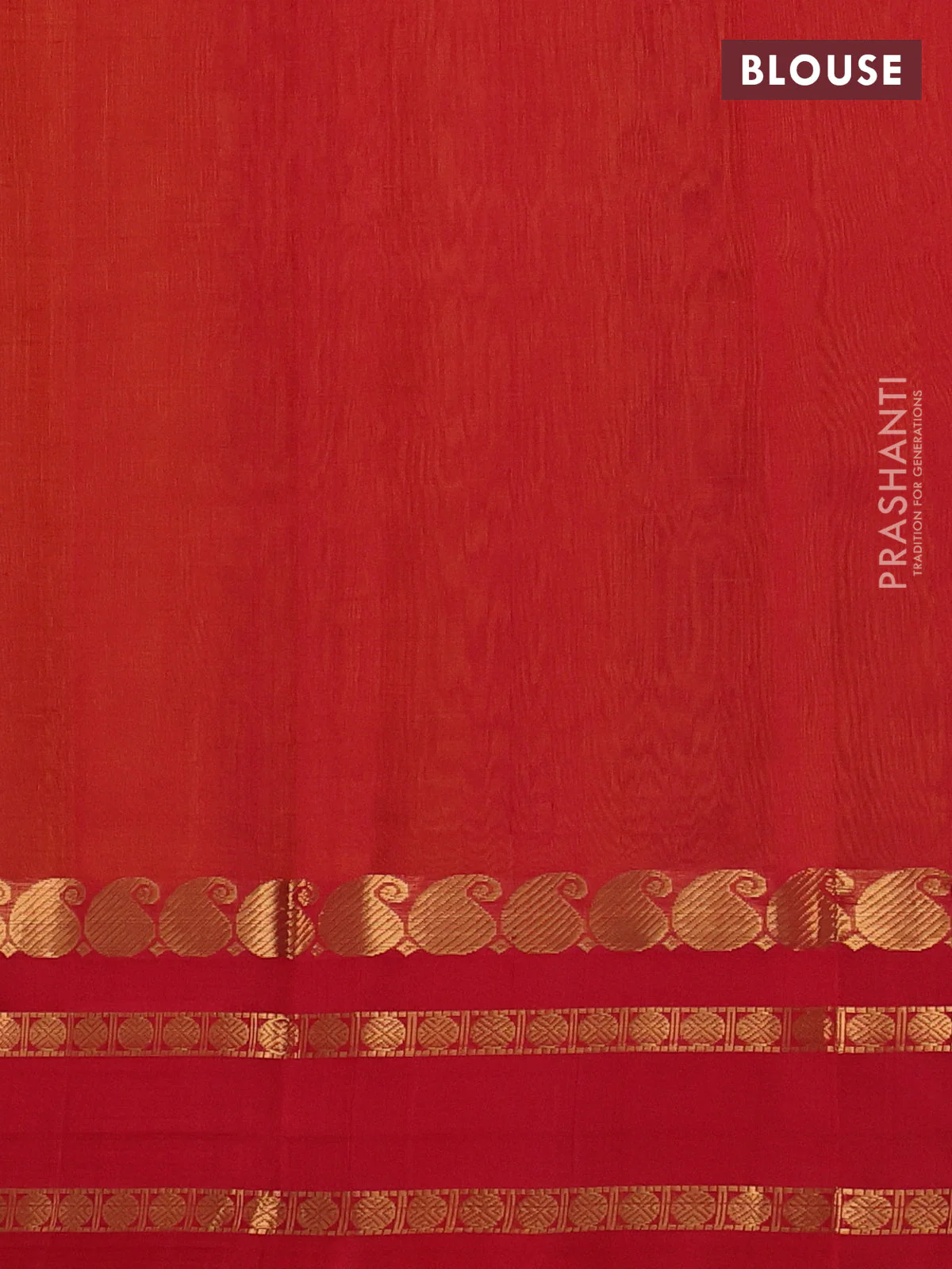 Kuppadam silk cotton saree mango yellow and red with allover zari checks & buttas and paisley zari woven border - Image 3