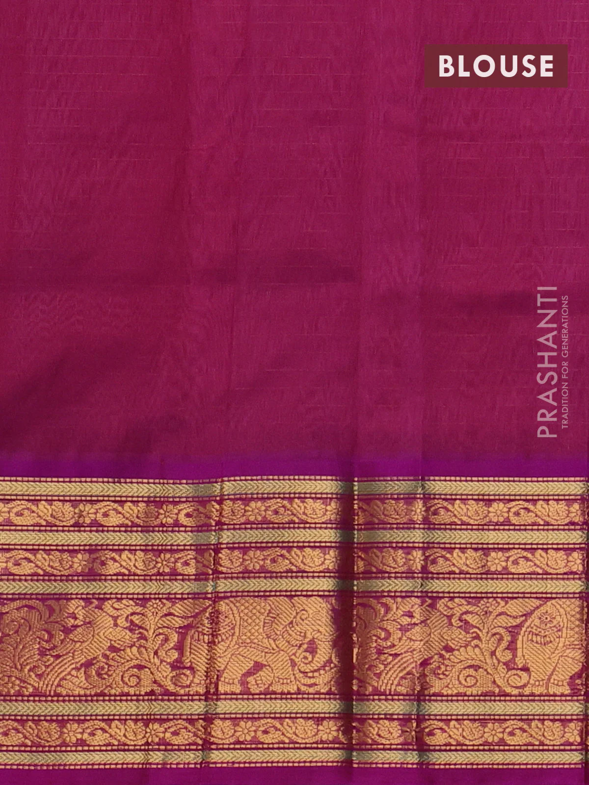 Kuppadam silk cotton saree mauve pink and purple with allover small zari checked pattern and long zari woven border - Image 3