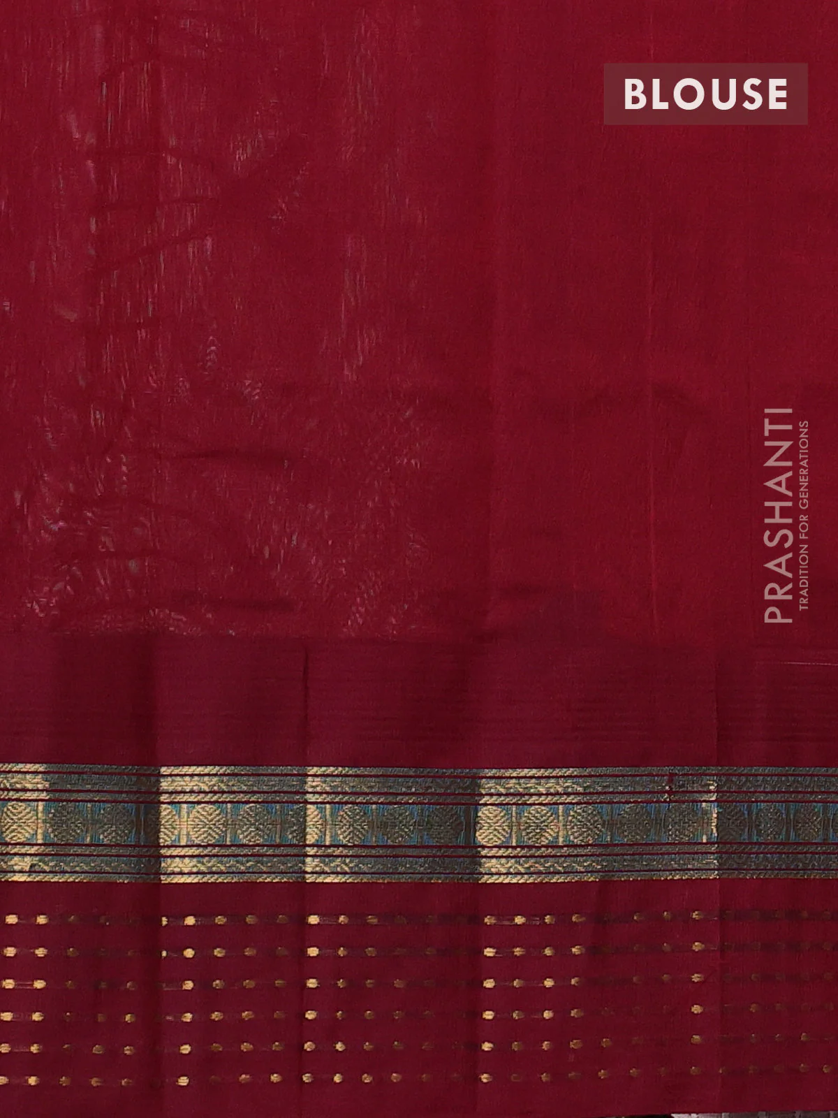 Kuppadam silk cotton saree off white and maroon with zari woven buttas and zari woven border - Image 3
