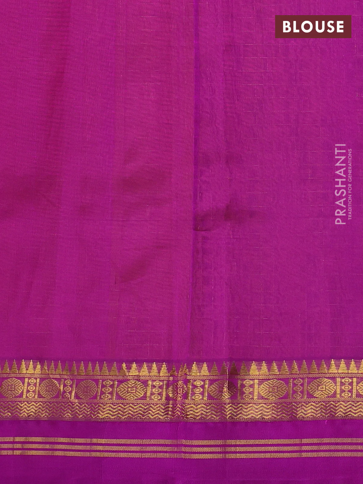 Kuppadam silk cotton saree orange and purple with allover zari checked pattern and zari woven border - Image 3