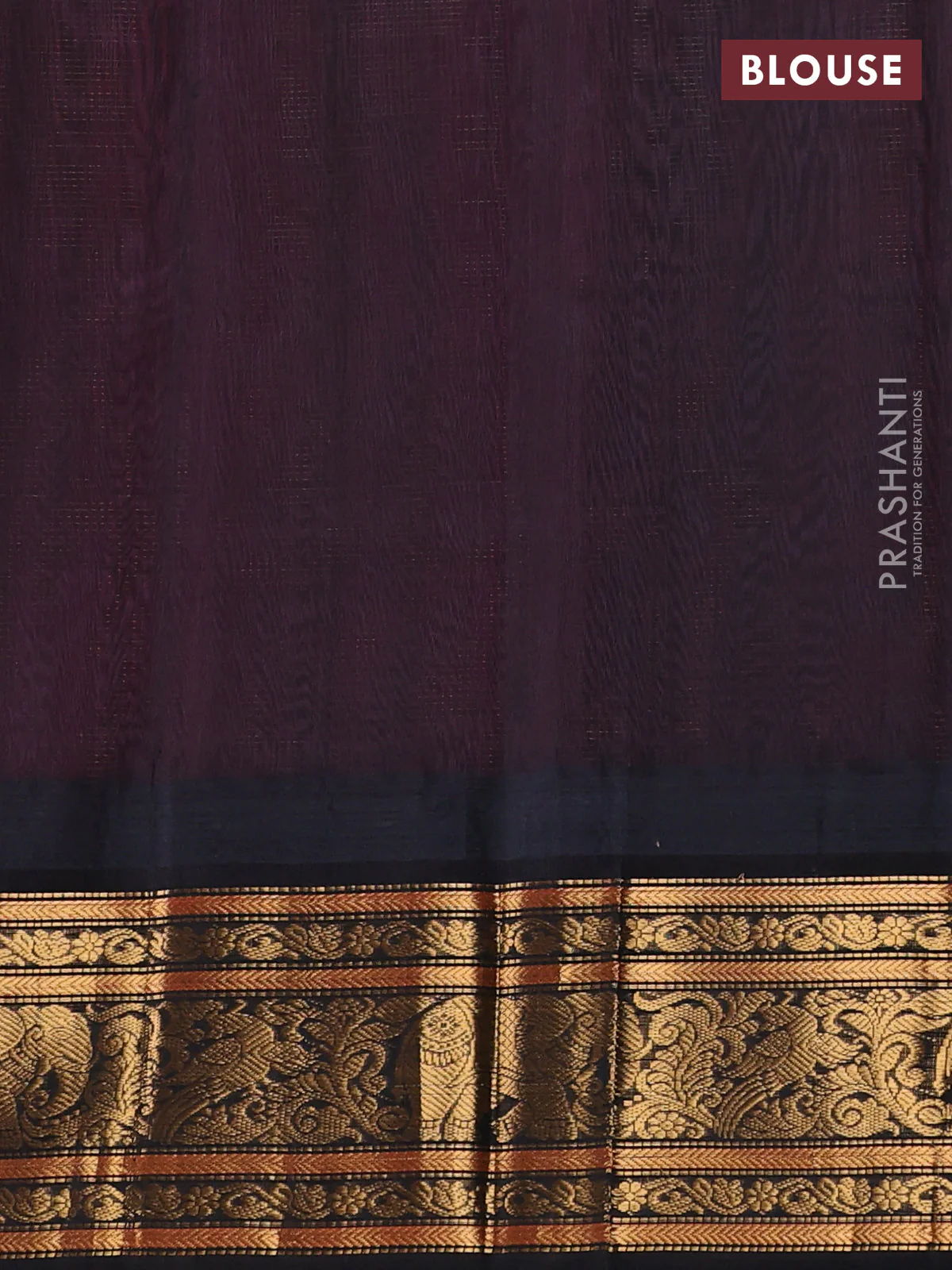 Kuppadam silk cotton saree peach pink and black with allover zari weaves & buttas with temple design zari woven border - Image 3