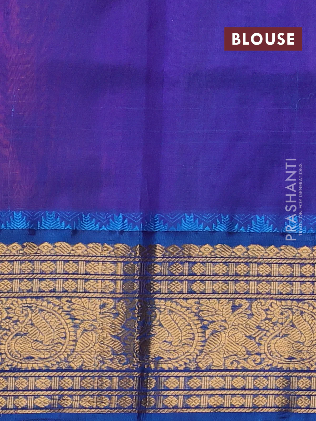 Kuppadam silk cotton saree peach pink and cs blue with allover zari checked pattern and zari woven border - Image 3